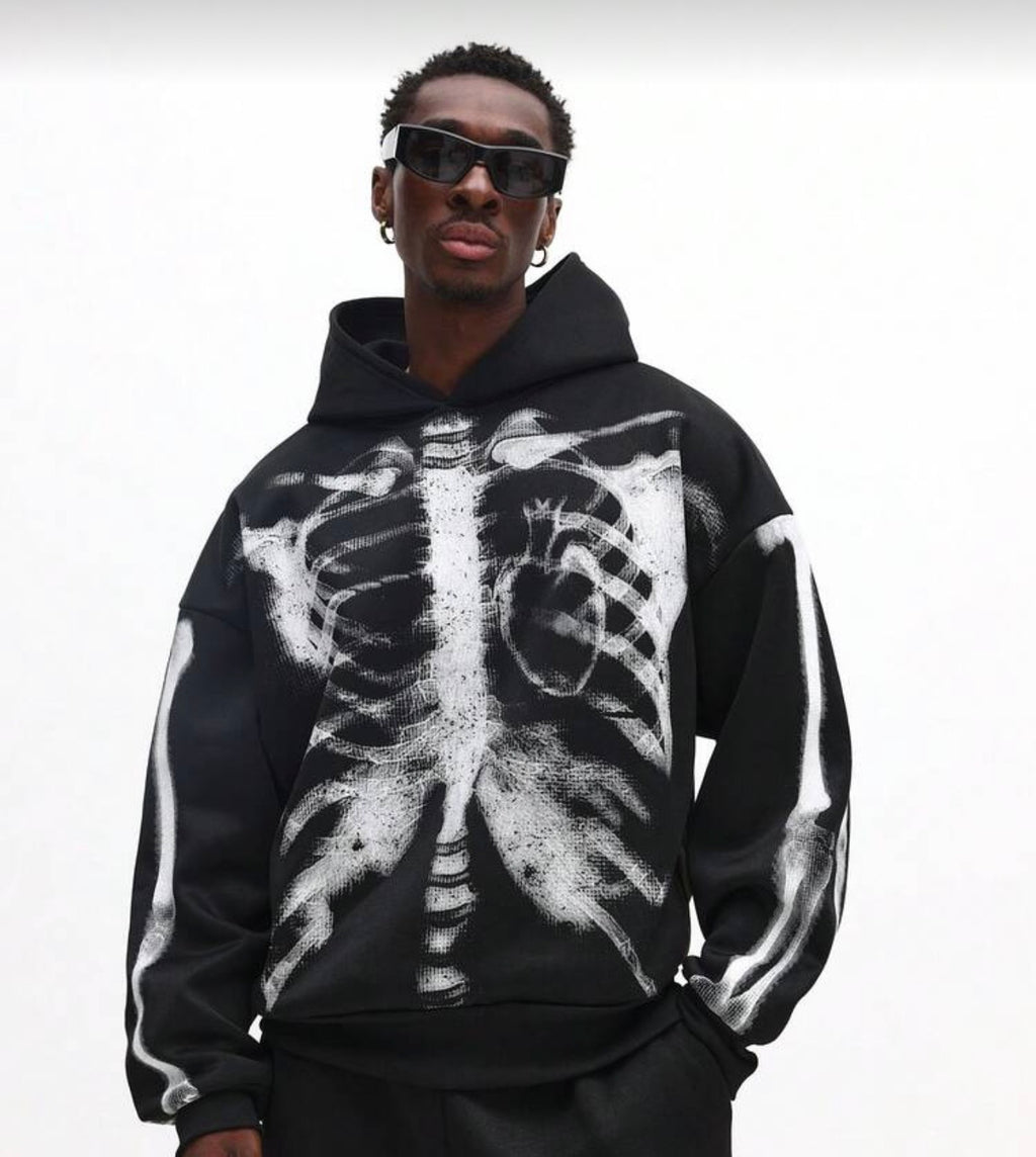 OVERSIZED - SKELETON RIBS HOODIE